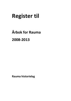 Register til - Rauma historielag