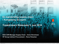 Bærekraftig Supply Chain i Kongsberg Gruppen