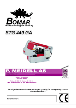 Bruksanvisning Bomar STG 440 GA