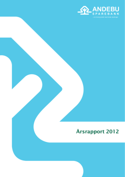Årsrapport 2012 - Andebu Sparebank