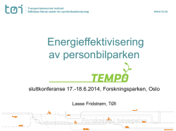 Energie ffektivisering av personbilparken, Forsker Lasse Fridstrøm