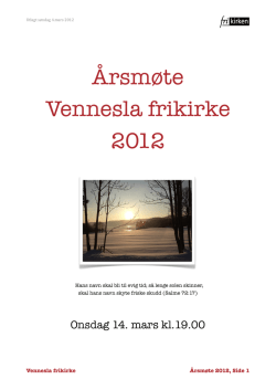 Årsmøte 2012 - Vennesla Frikirke