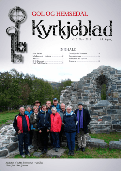 Kyrkjebladet nr.5 2012 - Hemsedal kyrkjelege fellesråd