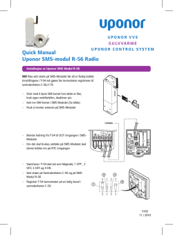 Quick Manual Uponor SMS-modul R