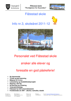 Flåtestad skole Info nr.3, skoleåret 2011