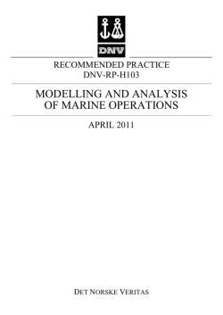 DNV-RP-H103: Modelling and Analysis of Marine Operations