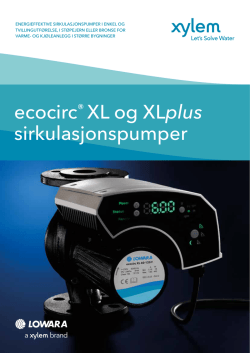 ecocirc® XL og XLplus sirkulasjonspumper