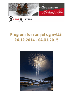 Program for romjul og nyttår 26.12.2014 - 04.01.2015