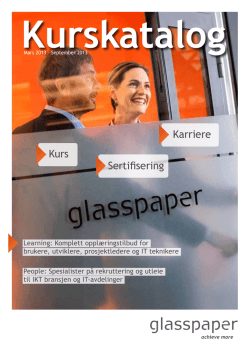 Kurskatalog - Glasspaper as