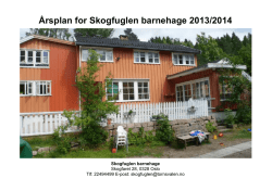 Årsplan for Skogfuglen barnehage 2013/2014