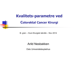 Kvalitetsparametere ved colo