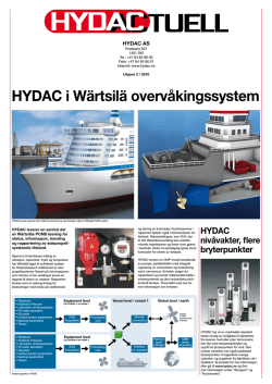 HYDAC i Wärtsilä overvåkingssystem