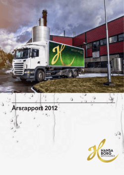 Årsrapport 2012 - Hansa Borg Bryggerier