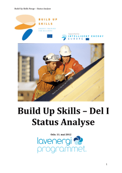 Build up Skills Norge - Status Analyse