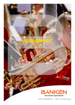 Årsrapport 2014.pdf - Kvinesdal Sparebank