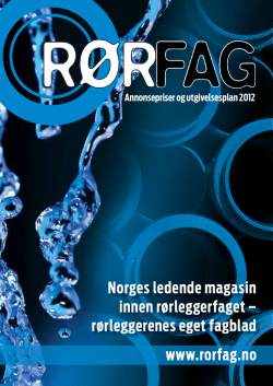 rørleggerenes eget fagblad www.rorfag.no