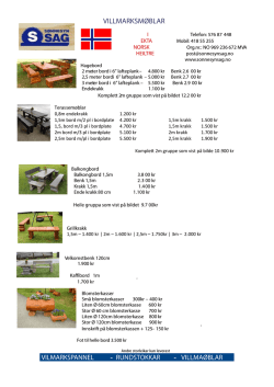 Klikk for å sjå prisar på utemøblar (pdf)