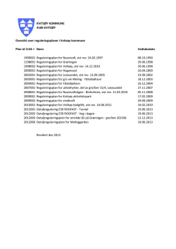 Oversikt over vedtatte reguleringsplaner i Kvitsøy kommune