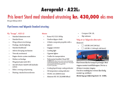 Aeroprakt - A22L2 Pris levert Stord med standard