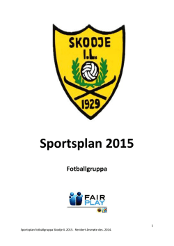 Sportsplan 2015 - Skodje idrettslag