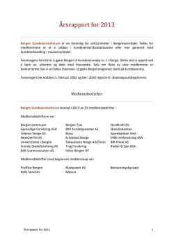 Årsrapport for 2013 - Bergen Kundeserviceforum