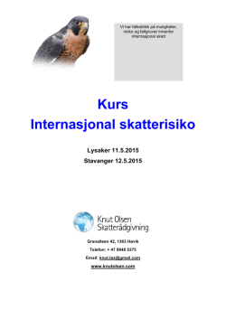 Skattekurs - Knut Olsen - Global Tax Consultants