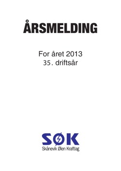 Årsmelding for 2013 - Skånevik Ølen Kraftlag