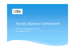 Home | Nordic Balance Settlement