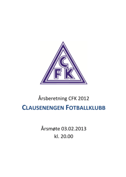 Årsberetning CFK - Clausenengen Fotballklubb