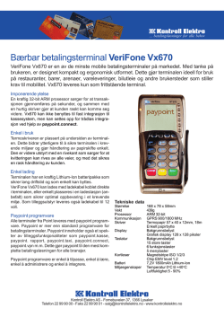 Bærbar betalingsterminal VeriFone Vx670
