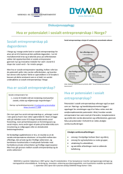 Hva er potensialet i sosialt entreprenørskap i Norge?