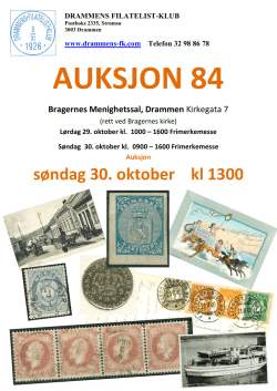 søndag 30. oktober kl 1300 - Drammens Filatelist-Klub