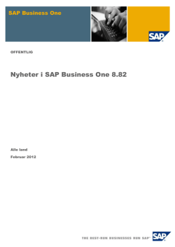 What`s New in SAP Business One 8.82