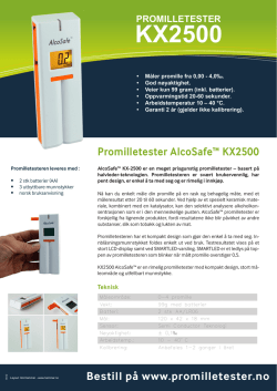 Brosjyre - Promilletester AlcoSafe KX-2500