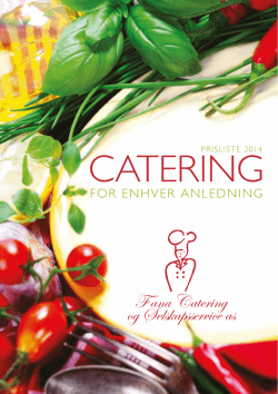 Catering prisliste - Fana Catering og Selskapsservice AS