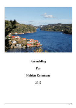 Årsmelding For Halden Kommune 2012