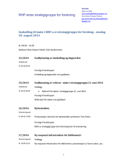 Møteinnkalling og sakspapirer til møte 20-08-2014