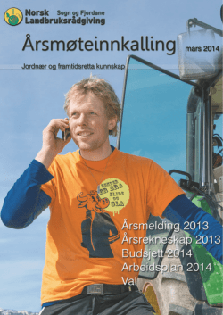 Årsmelding for 2013 - Norsk Landbruksrådgiving Sogn og Fjordane