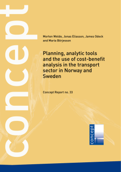 Planning, analytic tools and the use of cost - Concept