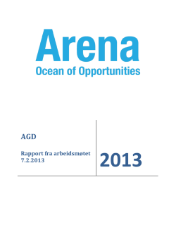 Rapport fra arbeidsmøtet AGD - Arena Ocean of Opportunities