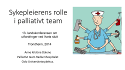 Sykepleierens rolle i palliativt team