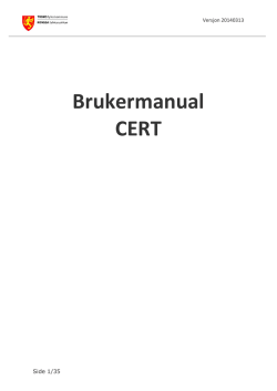 Brukermanual CERT - Skoleskyss
