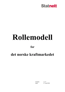 Rollemodell for det norske kraftmarkedet