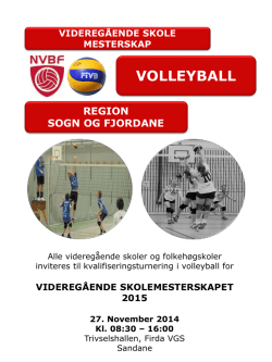 videregående skole mesterskap volleyball region sogn og fjordane