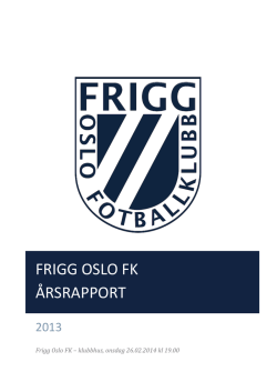 FRIGG OSLO FK ÅRSRAPPORT