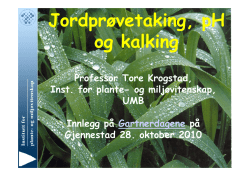Jordprøvetaking, pH og kalking - Norsk Landbruksrådgiving Viken