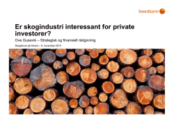 Ove Gusevik - Swedbank Firstsecurities