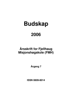 Budskap-2006 - Fjellhaug Internasjonale Høgskole
