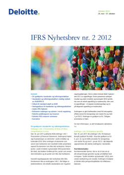 IFRS Nyhetsbrev nr. 2 2012