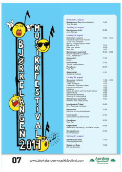 Se årets plakat her - Bjørkelangen Musikkfestival